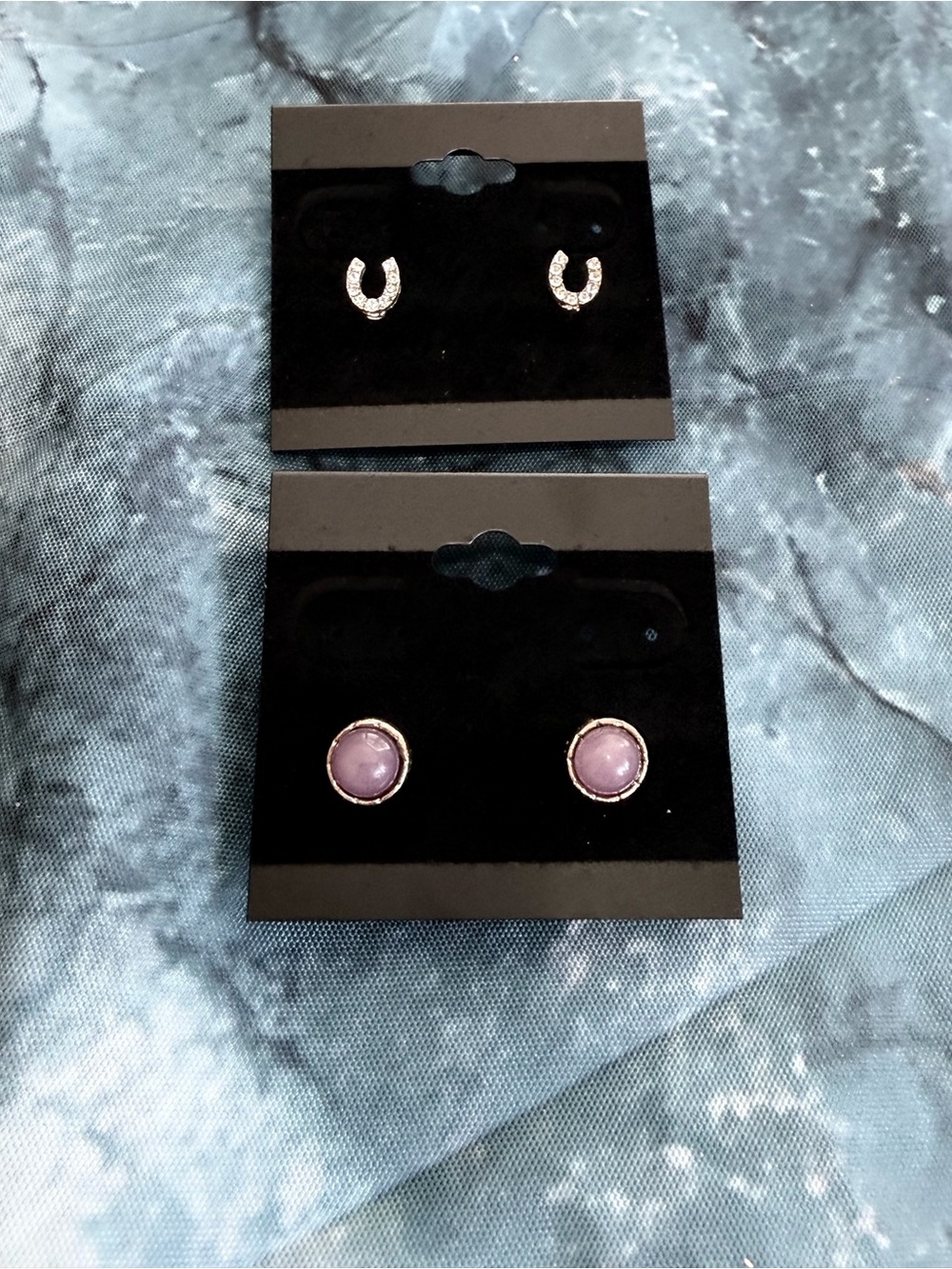 Horseshoe and purple Earrings